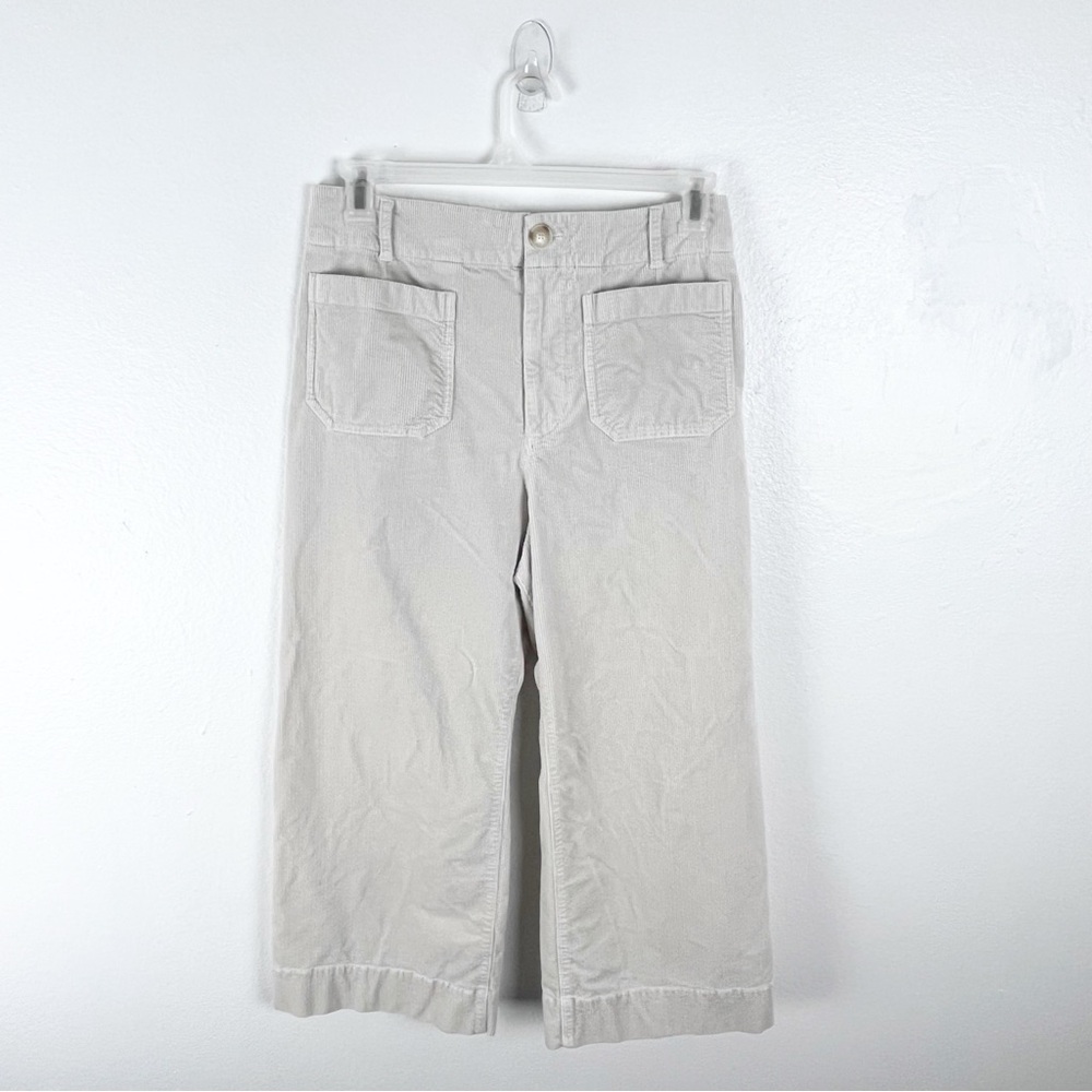 ANTHROPOLOGIE MAEVE The Colette Cream High Rise Pockets Corduroy Crop Pants 31